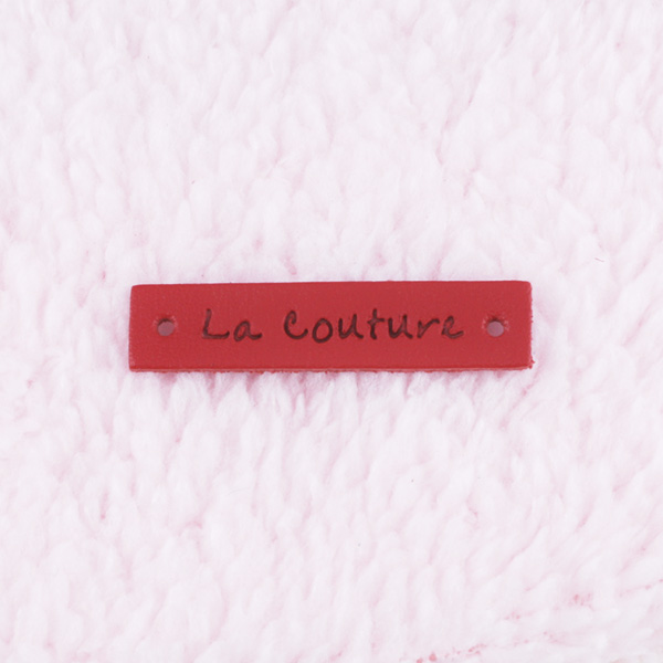 [1개] La Couture 가죽라벨 레드오렌지-불박