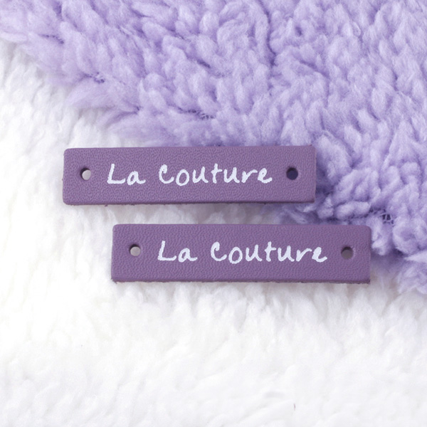 [1개] La Couture 가죽라벨 연보라-흰글씨